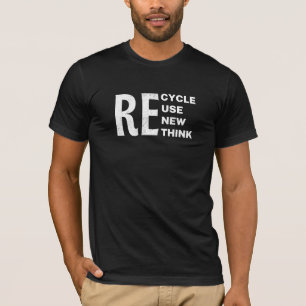 Camiseta Repensar la reutilización del reciclado ambiental