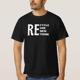 Camiseta Repensar la reutilización del reciclado ambiental