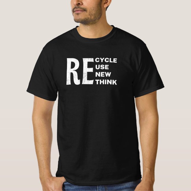 Camiseta Repensar la reutilización del reciclado ambiental (Anverso)