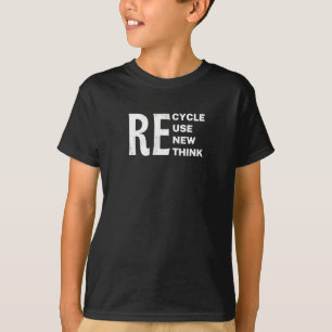 Camiseta Repensar la reutilización del reciclado ambiental