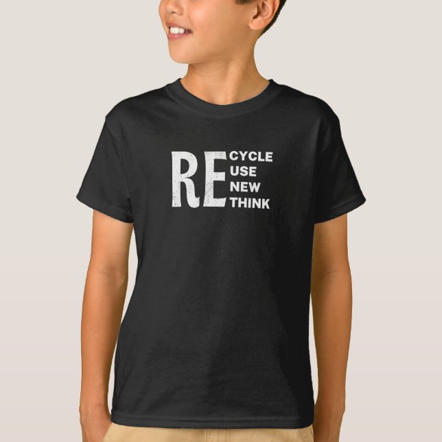 Camiseta Repensar la reutilización del reciclado ambiental (Anverso)