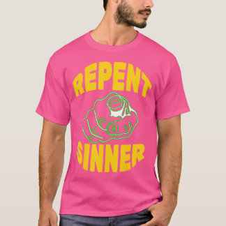 Camiseta Repent Sinner - Graciosa Biblia Cristiana Jesús