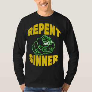 Camiseta Repent Sinner - Graciosa Biblia Cristiana Jesús