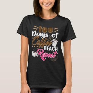 Camiseta Repetición de 100 días de clase para el café