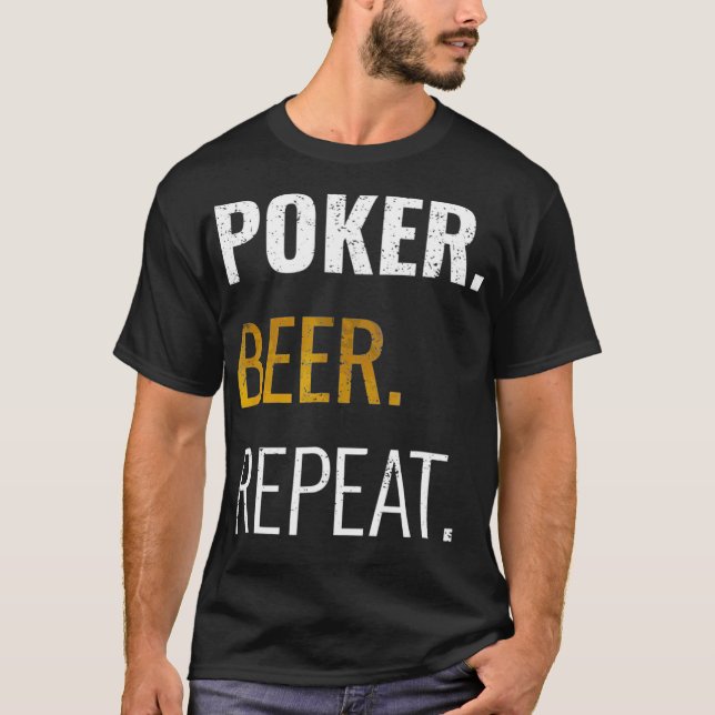 Camiseta Repetición De Bebidas De Póquer Para Los Fans Del  (Anverso)