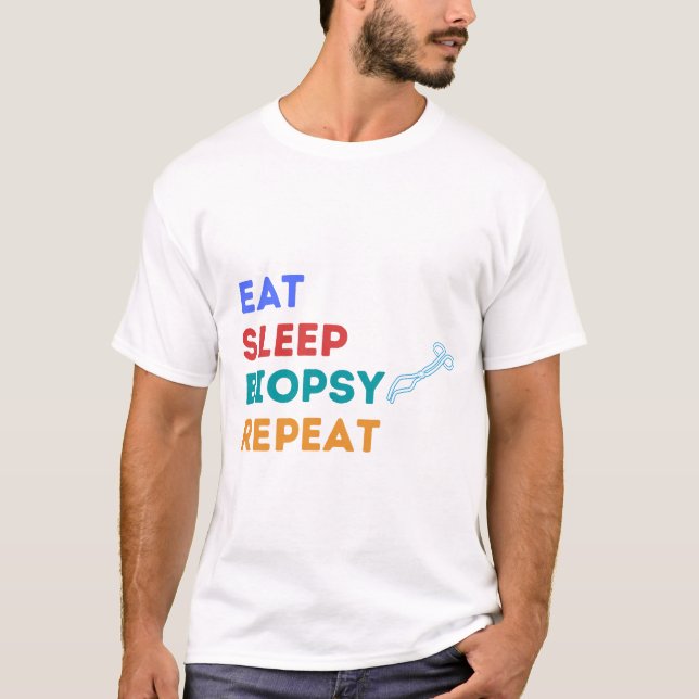 CAMISETA REPETICIÓN DE BIOPSIA DE DORMIR DE COMIDA - BIOPSI (Anverso)