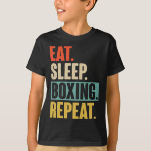 Camiseta Repetición De Boxeo De Sueño Comido - Gracioso Box