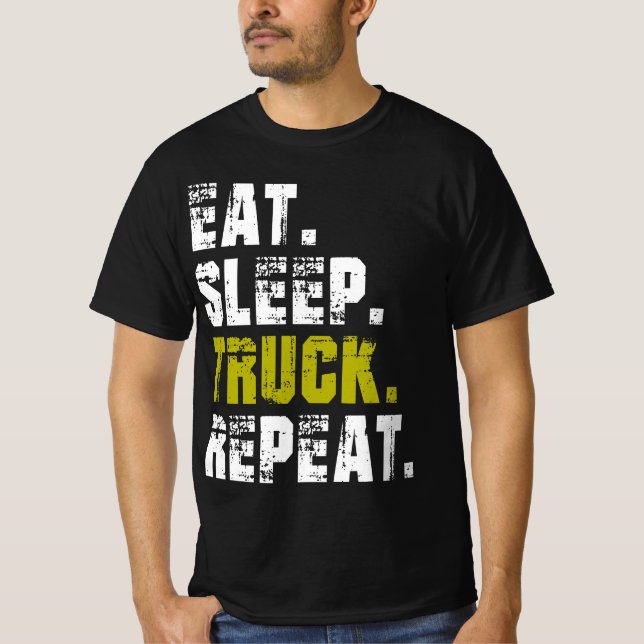 Camiseta Repetición de Camión de sueño de descanso - Camise (Anverso)