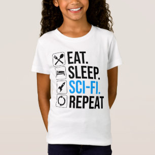 Camiseta Repetición de ciencia ficción de Eat Sleep