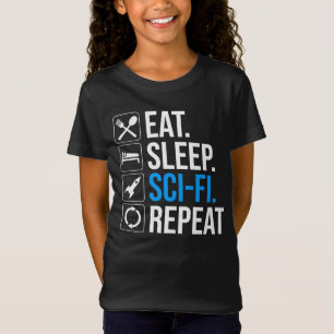 Camiseta Repetición de ciencia ficción de Eat Sleep