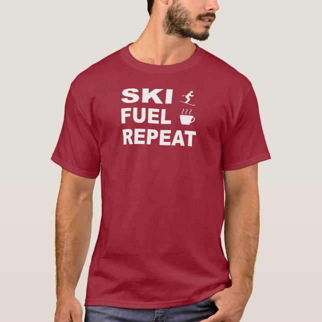 Camiseta Repetición de combustible para esquí (Anverso)