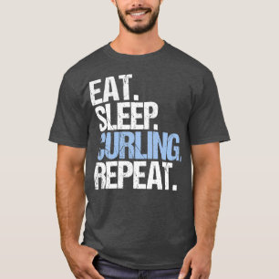 Camiseta Repetición de Curling de sueño de comerse 10