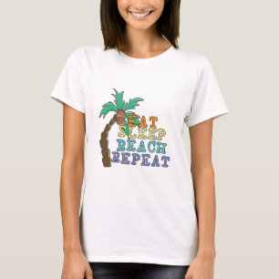 Camiseta Repetición de Eat Sleep Beach