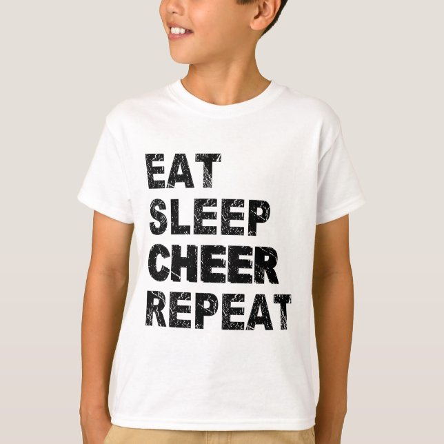 Camiseta Repetición de Eat Sleep Cheer (Anverso)