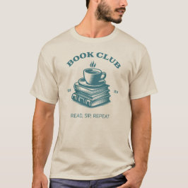 Camiseta Repetición de edición de libros y café del club de