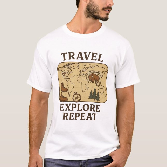 Camiseta Repetición de exploración de viajes - Parque nacio (Anverso)