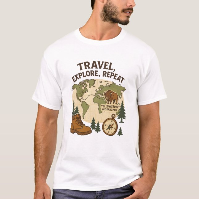 Camiseta Repetición de exploración de viajes - Parque nacio (Anverso)