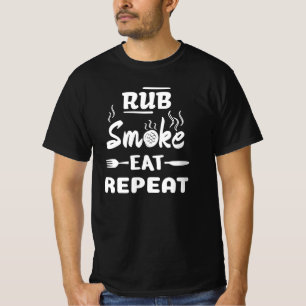 Camiseta Repetición de humos de rubí,Funny BBQ, cerdo de 