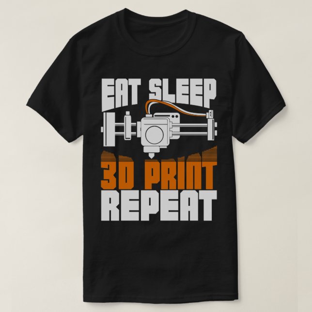 Camiseta Repetición de impresión 3D de Sleep (Diseño del anverso)