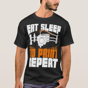 Camiseta Repetición de impresión 3D de Sleep