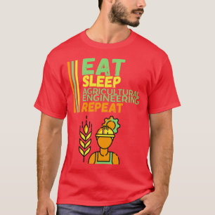 Camiseta Repetición de Ingeniería Agrícola de Sueño Comido