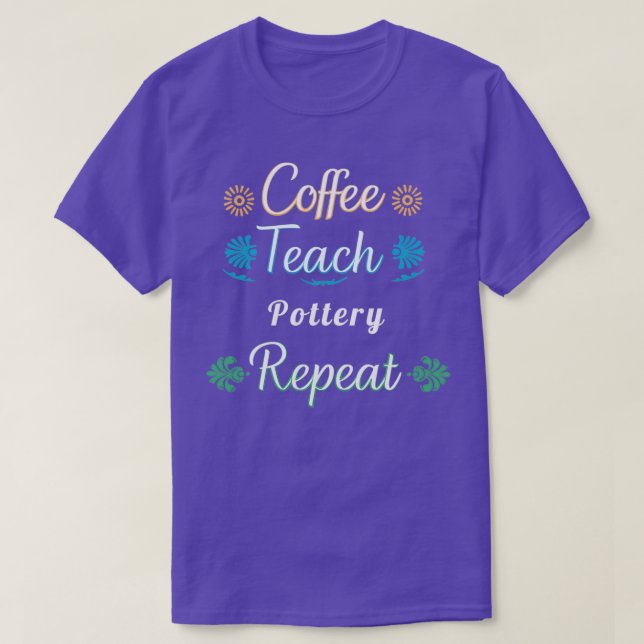 Camiseta Repetición de la alfarería del café (Diseño del anverso)