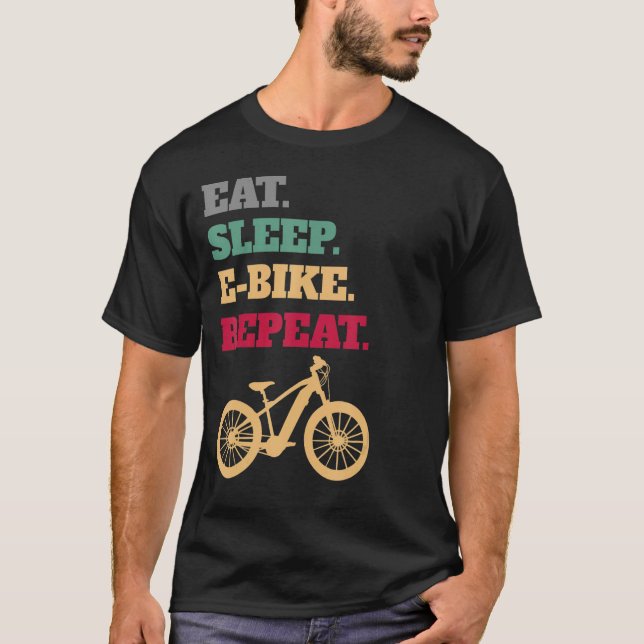 Camiseta Repetición de la bicicleta MTB Electric Bike Sleep (Anverso)