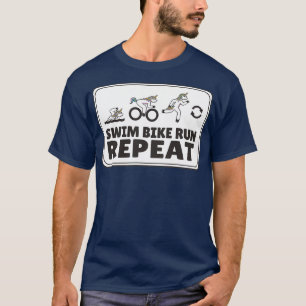 Camiseta repetición de la carrera de natación en bicicleta