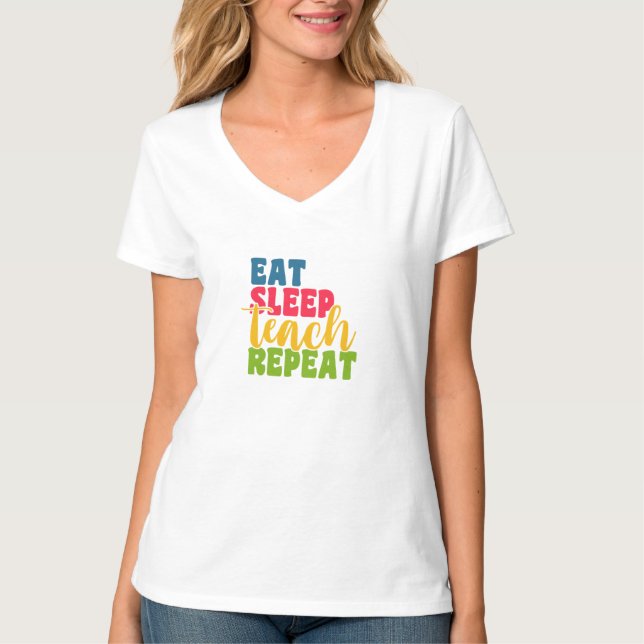 Camiseta Repetición de la enseñanza del día del profesor pa (Anverso)