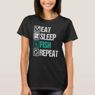 Camiseta Repetición de la pesca del sueño de comer Diseño p
