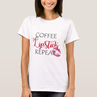Camiseta Repetición de lápiz labial del café