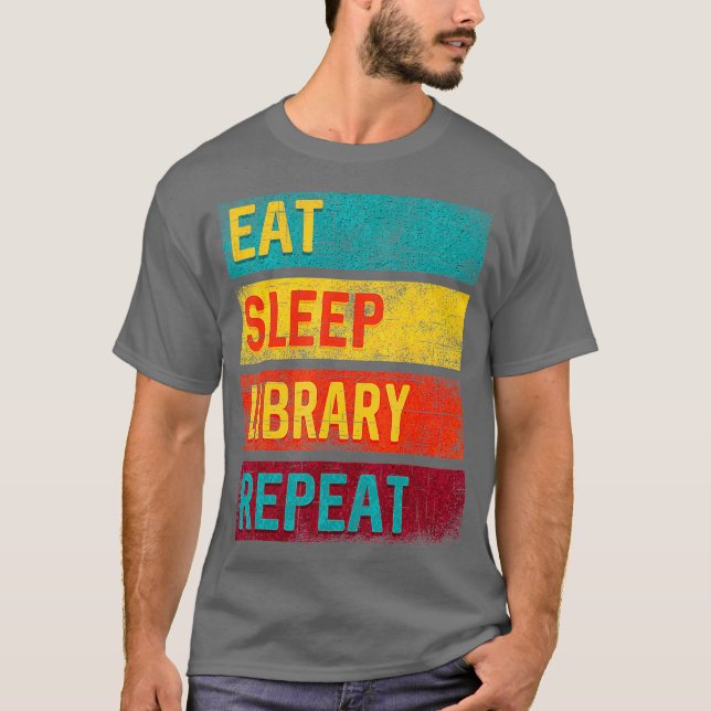 Camiseta Repetición de librería de sueño de regalo bibliote (Anverso)