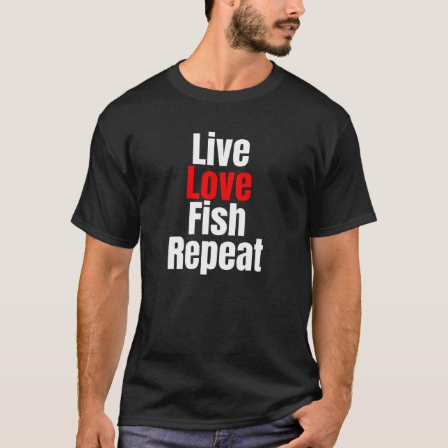 Camiseta Repetición de Live Love Fish (Anverso)