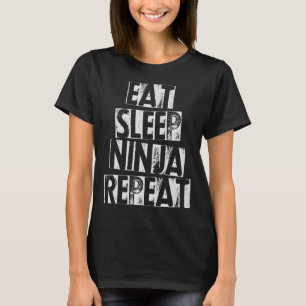Camiseta Repetición de Ninja de la Comida Marcial de Karate