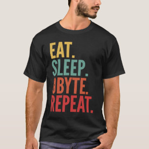 Camiseta Repetición de Obyte Crypto Eat Sleep Obyte