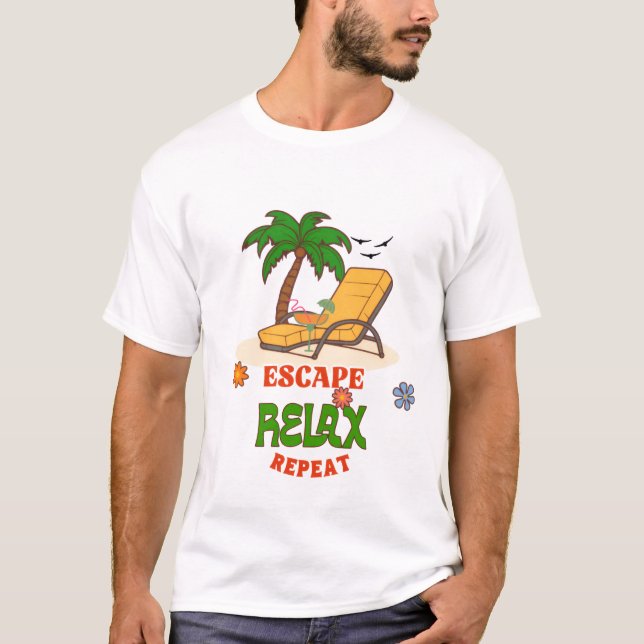 Camiseta Repetición de Relax de Escape - Vacaciones en Play (Anverso)
