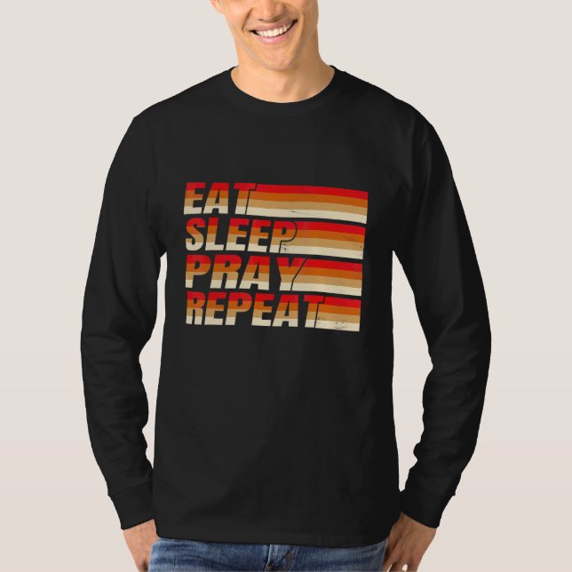 Camiseta Repetición de rezo de amor a la comida cristiana (Anverso)