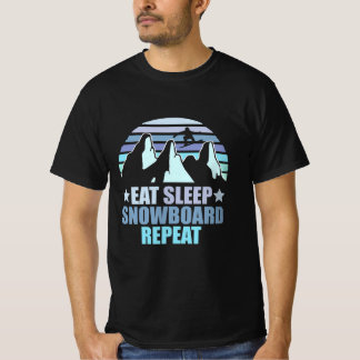 Camiseta Repetición de Snowboard de sueño