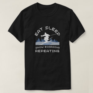 Camiseta Repetición de Snowboarding para el sueño de comer