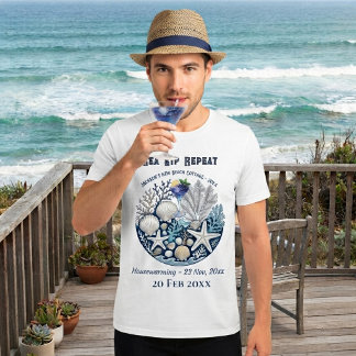 Camiseta Repetición de sorbo de mar Corales de concha de có