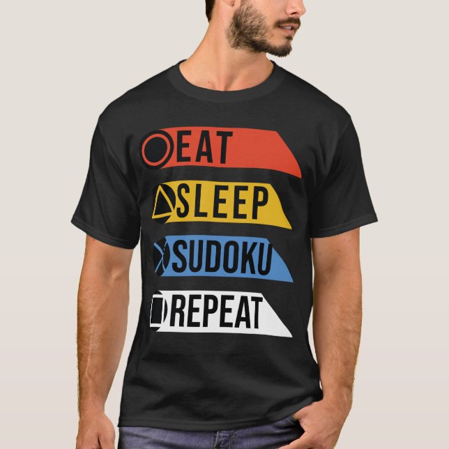 Camiseta Repetición de sudoku de sueño de consumo (Anverso)