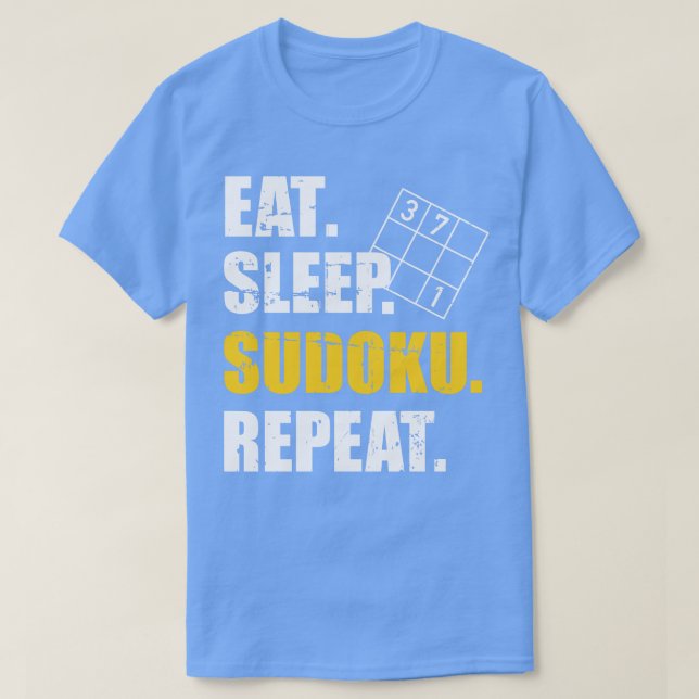 Camiseta Repetición de sudoku de sueño de consumo (Diseño del anverso)