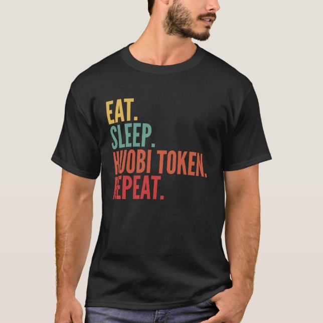 Camiseta Repetición de token huobi de cripto para comer huo (Anverso)