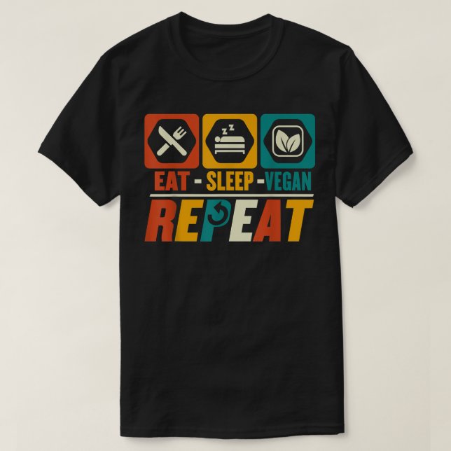 Camiseta Repetición de Veganismo Vegetable para dormir (Diseño del anverso)
