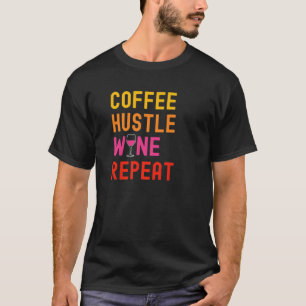 Camiseta Repetición De Vino De Castillo De Café Para Las Ma