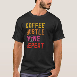Camiseta Repetición De Vino De Castillo De Café Para Las Ma