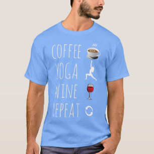 Camiseta Repetición de vinos de yoga de café