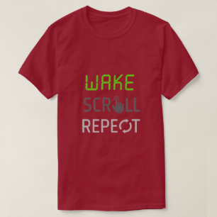 Camiseta Repetición de Wake Scroll - Tipografía rutinaria d