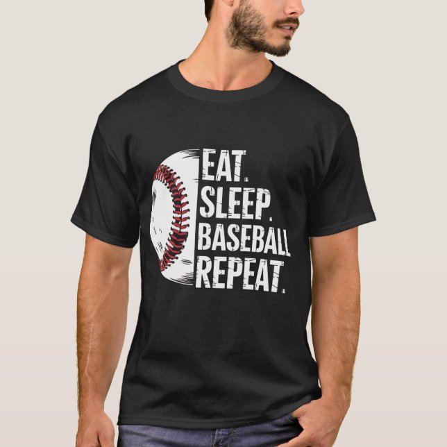 Camiseta Repetición del béisbol del sueño del sueño del beb (Anverso)