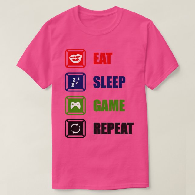 Camiseta Repetición del juego de sueño de consumo 1 (Diseño del anverso)